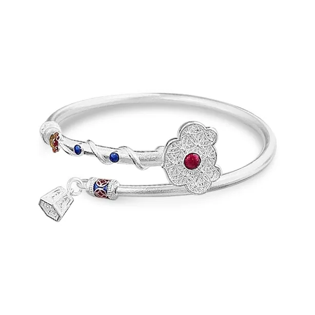 YUOFFICIAL S999 Fine Silver Bangles Women's-0