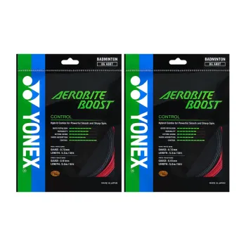 YONEX Stretch Durable, Both Features Badminton Racket Strings Gray Red/Gray Yellow Unisex 2 Packings