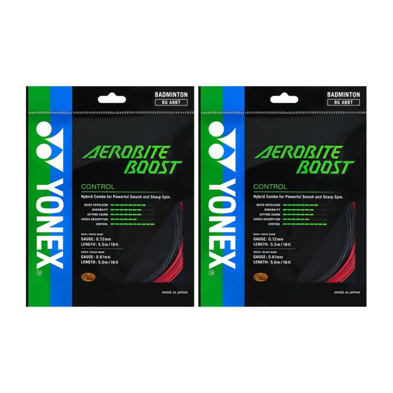 YONEX Stretch Durable, Both Features Badminton Racket Strings Gray Red/Gray Yellow Unisex 2 Packings-0