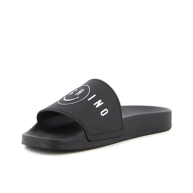 MOSCHINO Rubber Sole Quick Dry Slide Slippers Men's Black-2