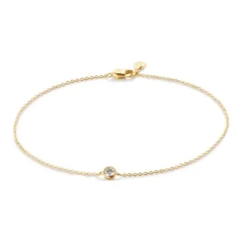 Monica Vinader 14kt Yellow Gold Solitaire Diamond Bracelet