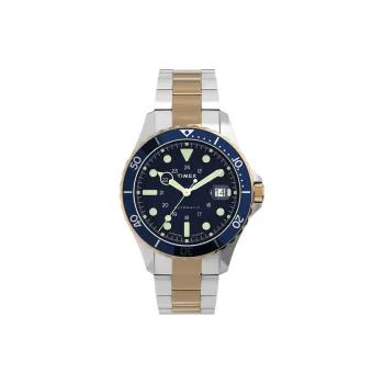 TIMEX Wrist Watch Automatic Mechanical Movement Stainless Steel Strap 41mm Blue Dial Men's Watches
