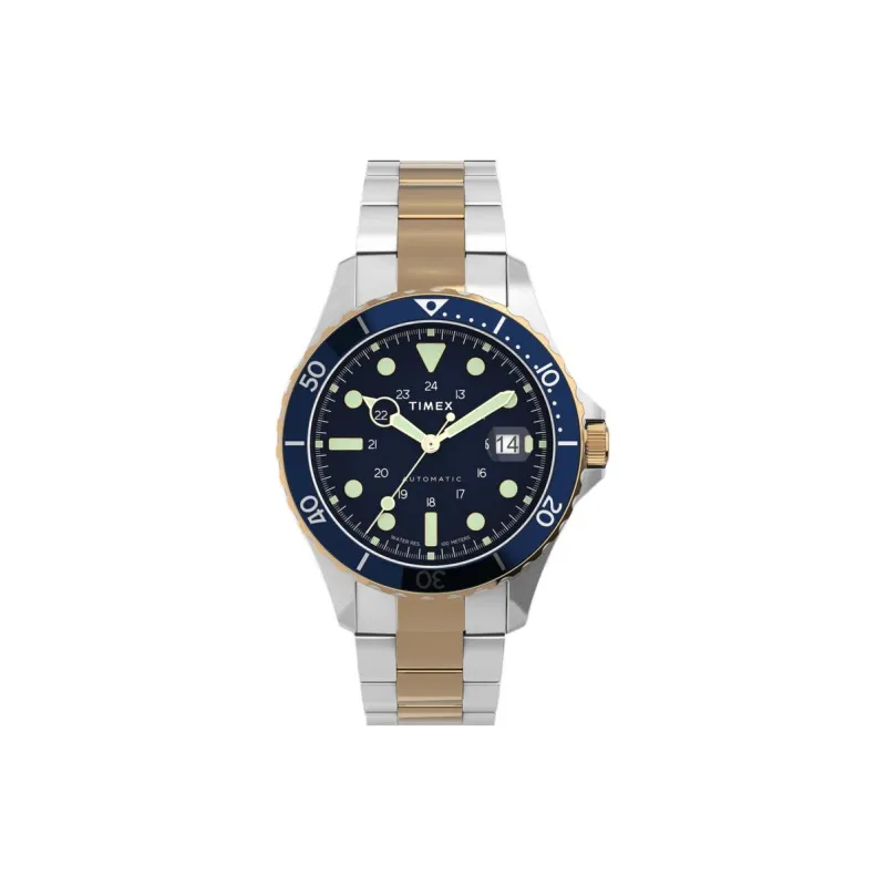 TIMEX Wrist Watch Automatic Mechanical Movement Stainless Steel Strap 41mm Blue Dial Men's Watches-0