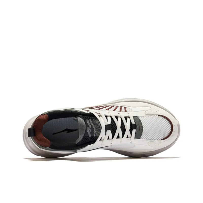 Erke Seeking Light Anti Slip Wear Resistant Low Top Casual Shoes Men's White Red Green-2