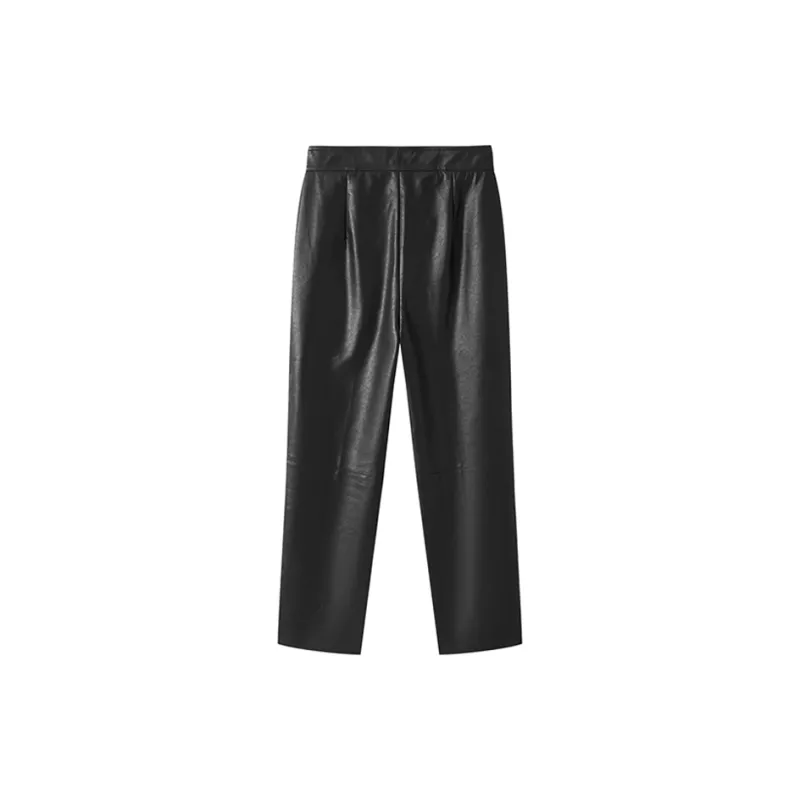 MOSIIMORII Leather Pants Women's Black-1