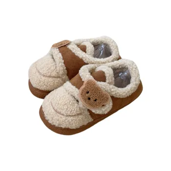 Thin Strips Cotton Slippers Light Brown, Home Slippers