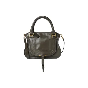 Chloe Marcie Calfskin Shoulder Bag Crossbody Bag Handbag Regular Women's Flannel Gray