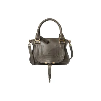 Chloe Marcie Calfskin Shoulder Bag Crossbody Bag Handbag Small Size Women's Flannel Gray
