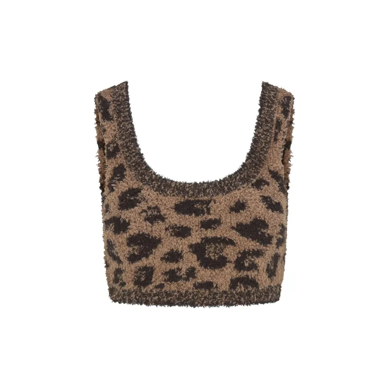 SKIMS FW24 Fake Day Collection COZY KNIT SCOOP BRALETTE Bra Women's 1 Pack LEOPARD PRINT/Leopard-0