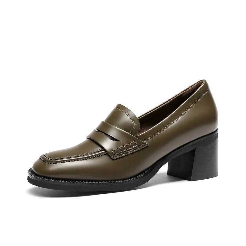 GOLDLION Square Toe Fashion Loafers Women's-5