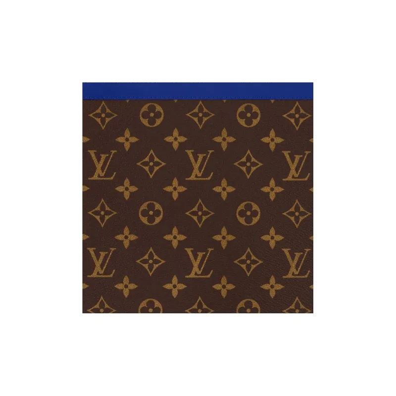 LOUIS VUITTON Monogram Macassar Coated Canvas Clutch Medium Size Men's Blue-4