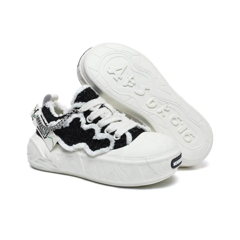 MOREMORENOISE Canvas Shoes Women's Low Top White-2