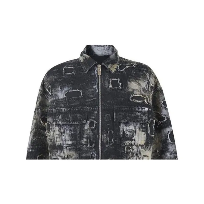 Givenchy Oversized Fit 4G Rivet Zip Denim Jacket-4