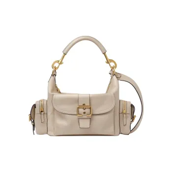 Chloe Natural Shiny Buffalo Leather Camera Bag Shoulder Bag Crossbody Bag Handbag Women's Brown
