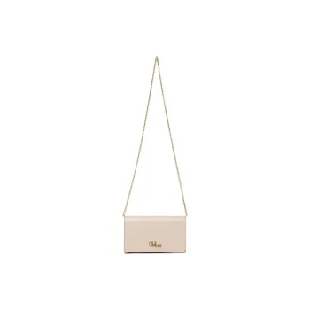 Chloe Cow Leather Shoulder Bag, Crossbody Bag, Wallet Regular Women's Cement Powder