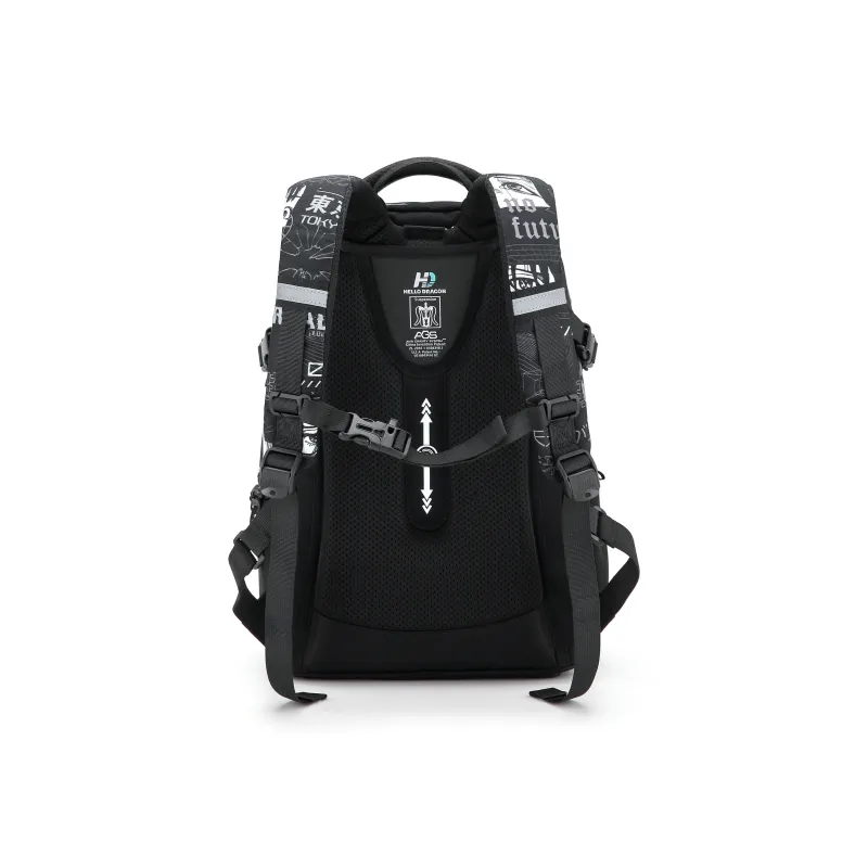 HELLO DRAGON Nylon Backpack Laptop Bag Students Backpack Regular Unisex Multicolor-8