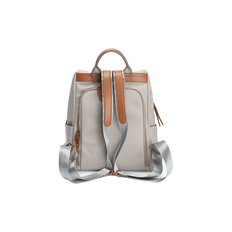 GELANNI Nylon Backpack Unisex Light Gray-4