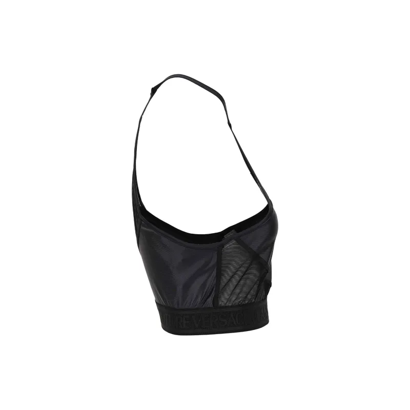 VERSACE Tulle panelled Crop Top-2