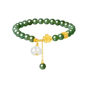 CHOW TAI SENG Hetian Jade Beads Hand Accessory Versatile #Good Luck Jasper Unisex