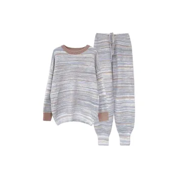 WANANNI Pajama Set Women's White Brown