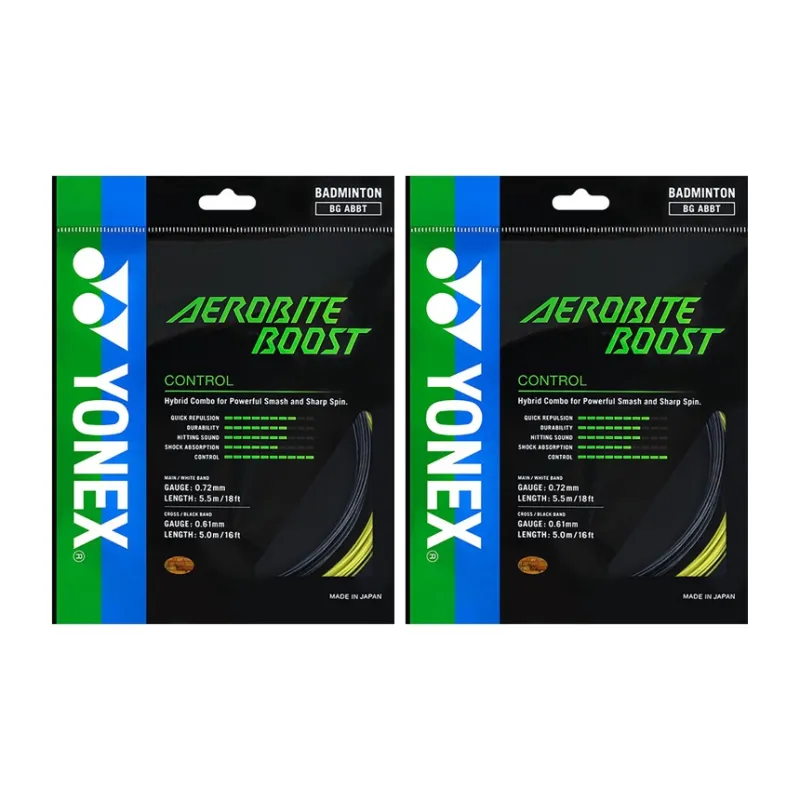 YONEX Stretch Durable, Both Features Badminton Racket Strings Gray Red/Gray Yellow Unisex 2 Packings-2