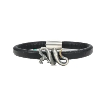 Ruibeila 925 Sterling Silver Individual Snake Shaped Bangle Men's