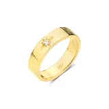 Engraved Gold Wide Band Ring