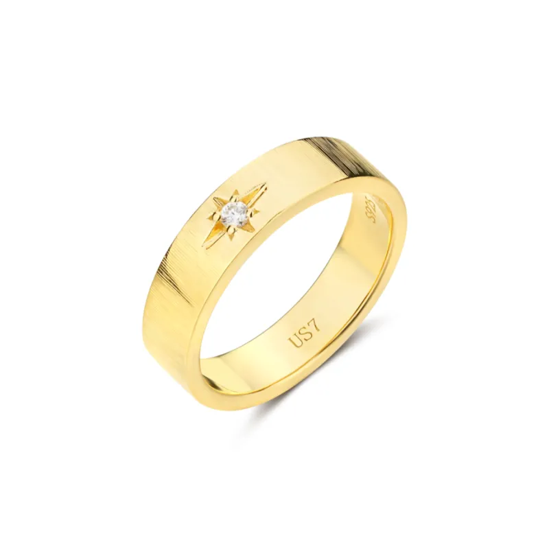 Empress 47 Concept 925 Sterling Silver Classic Satin Ring Unisex-0