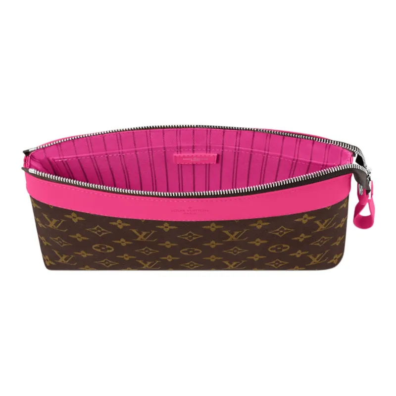 LOUIS VUITTON Pochette Voyage Coated Canvas Toiletry Bags Clutches Unisex Brown & Purple-3