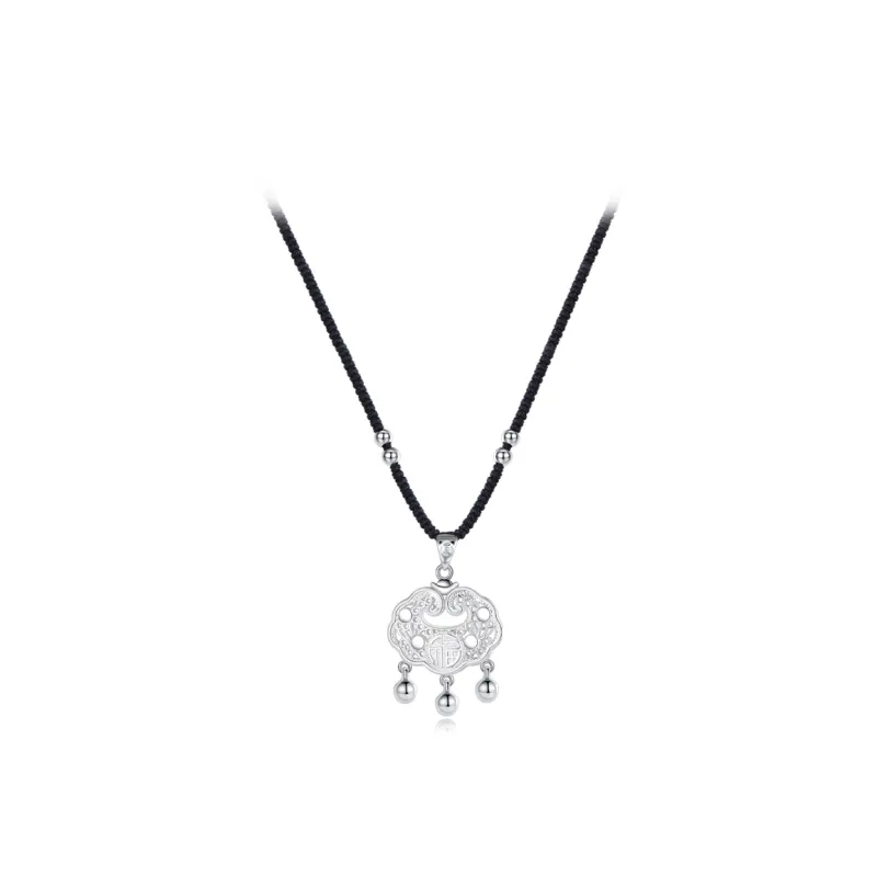 Muyan Alloy Peace Lock Necklace Unisex-4