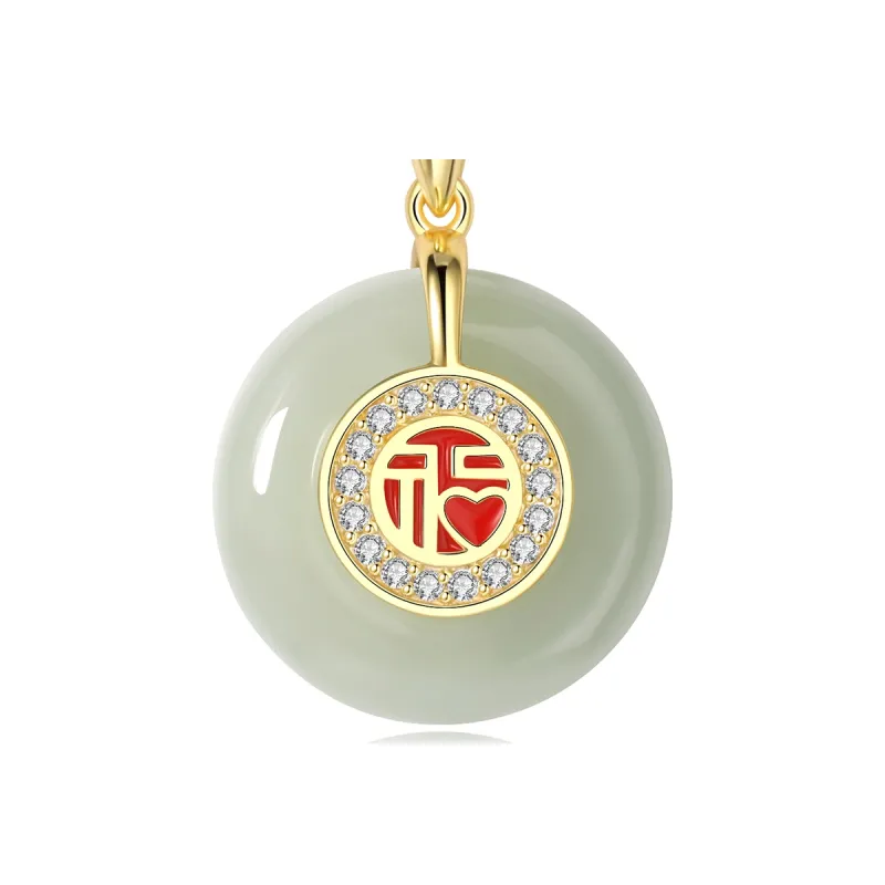 WEITIANXUAN Hetian Jade Necklaces White Jade/Pale Greenish White Jade Women's-5