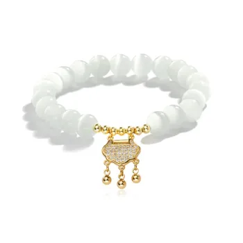 AGOVSKI Glass Cat Eye Bracelets Women's