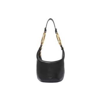 Chloe Grained Buffalo Leather One Shoulder Handbags Small Size Women's Black