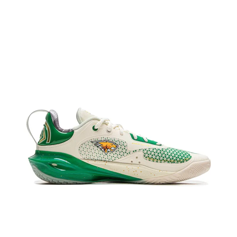 LiNing Flash Strike 11 Supportive And Elastic Low Top Basketball Shoes Men's White Green-1
