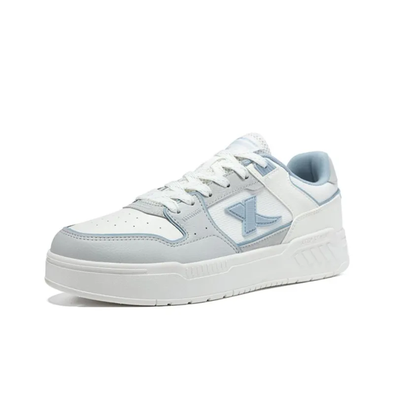 XTEP Anti Slip Wear Resistant Low Top Skateboard Shoes Men's White Gray Blue-2