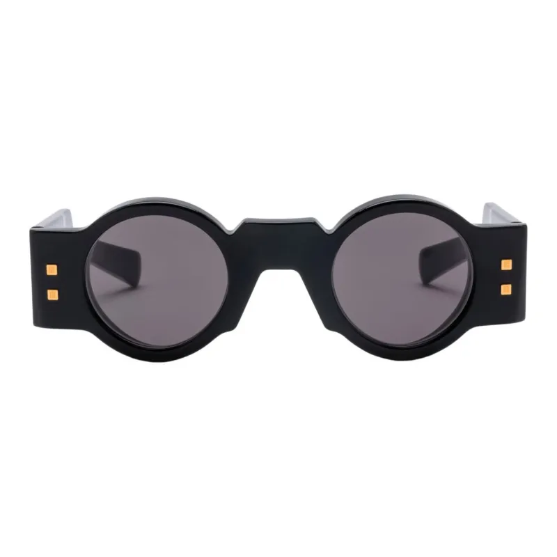 BALMAIN Acetate Round Sunglasses Unisex Black-1