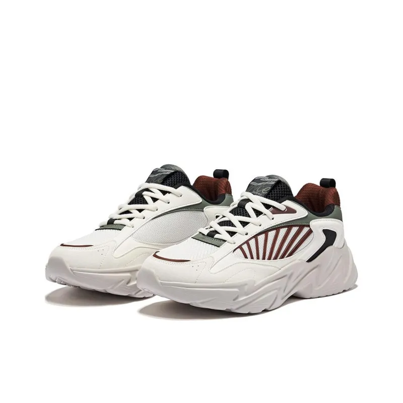 Erke Seeking Light Anti Slip Wear Resistant Low Top Casual Shoes Men's White Red Green-1