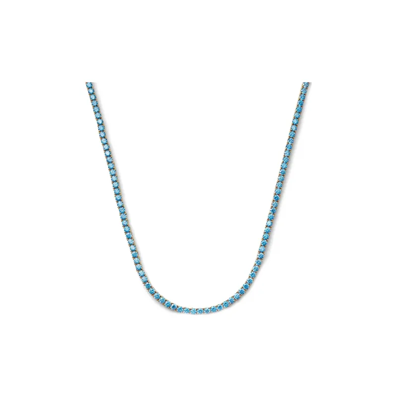 Crystal Haze 18K Gold-Plated Brass Cubic Zircon Necklaces Women's Blue-0