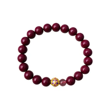 Love Purple Silk Purple Silk#Good Luck Solid Gold 999 Reconstructed Cinnabar Fixed Price Gold Bracelet Women's