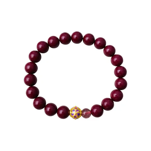 Love Purple Silk Purple Silk#Good Luck Solid Gold 999 Reconstructed Cinnabar Fixed Price Gold Bracelet Women's