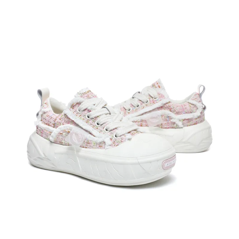 MOREMORENOISE Canvas Shoes Women's Low Top White-2