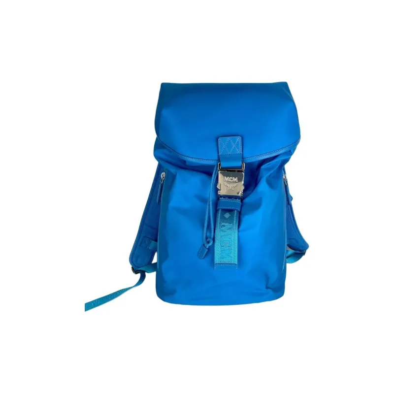 MCM Nylon Backpack Women's Blue-1