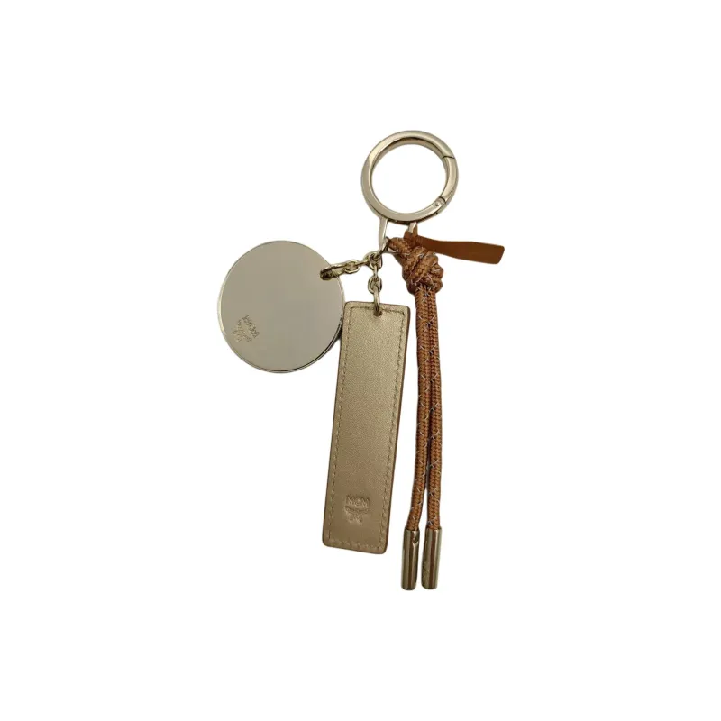 MCM Coated Canvas Keychains Women's Gold-1