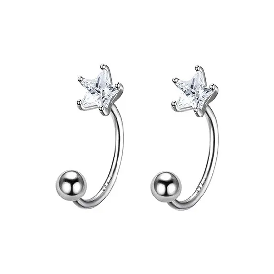 Heart Grass S925 Silver Stud Earrings Women's-0