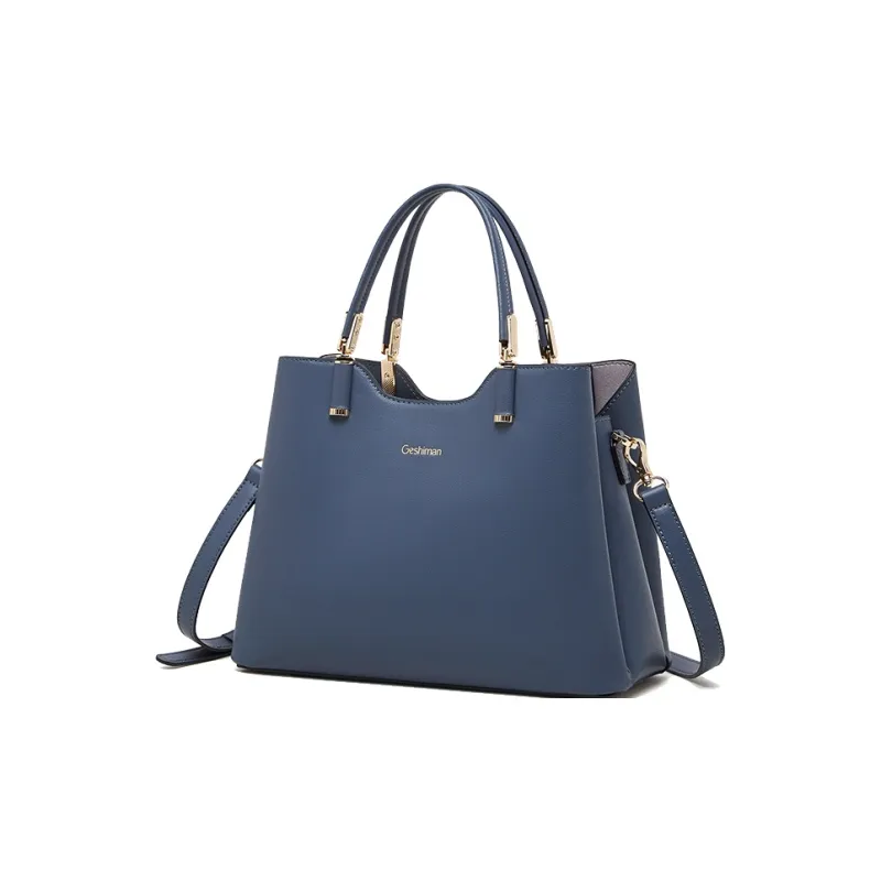Geshiman Cow Leather Shoulder Bag Crossbody Bag Handbag Large Size Women's Ecru/Beige Apricot/Royal Blue/Purple/Maroon-10