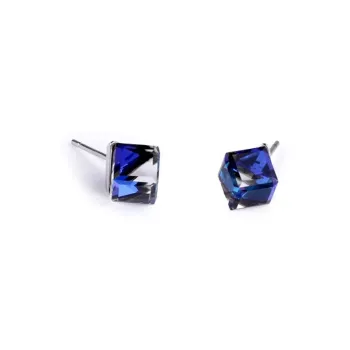 AFN 925 Sterling Silver Stud Earrings Women's Blue