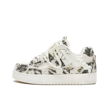 MQMS Skateboard Shoes Unisex Low Top Beige/White/Color Scheme