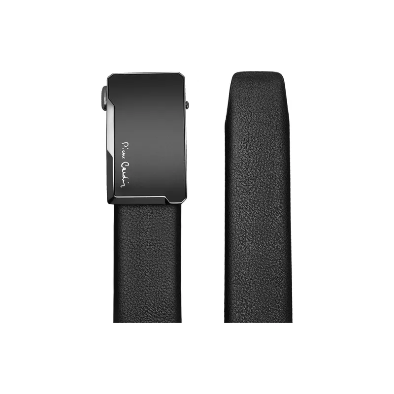 PIERRE CARDIN Top Grain Cow Leather Belts Men's Black Width 3.5cm-8