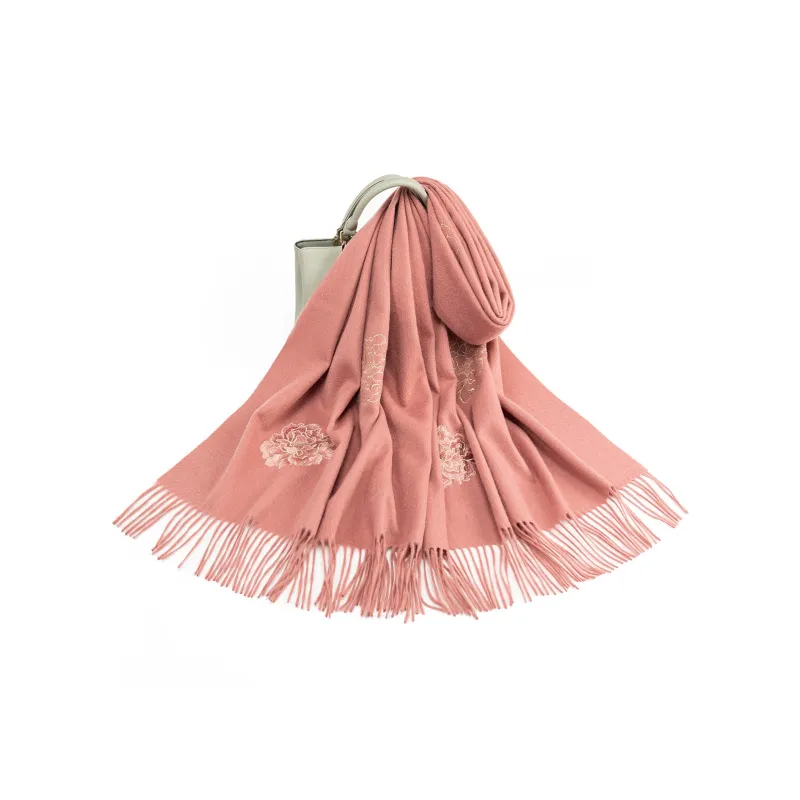 Shanghai Story Sheep Wool Shawls Women's Prosperous Era Peony 4 Colors-4