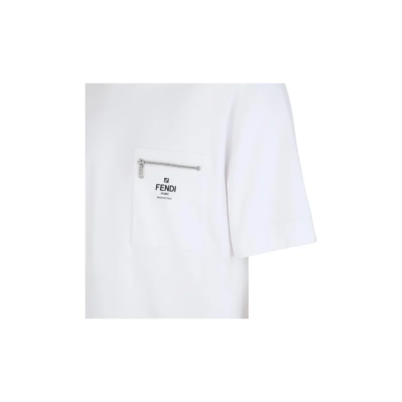 FENDI Logo Printed Crewneck T Shirt-5